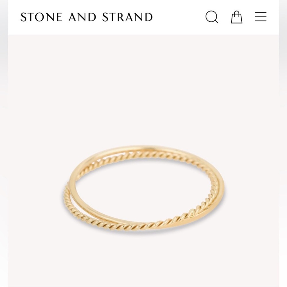 Solid yellow gold twist ring